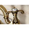 Kingston Brass Bridge Bathroom Faucet with Brass PopUp, Antique Brass KS7973TX